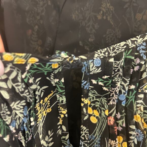 Tommy Hilfiger Women Top 2X Navy Floral Babydoll Cottagecore‎ Romantic Peasant - Picture 4 of 11